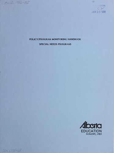 Policy/program monitoring handbook
