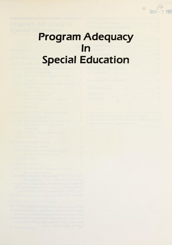 Program adequacy in special education