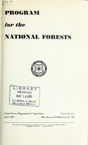 Program for the national forests