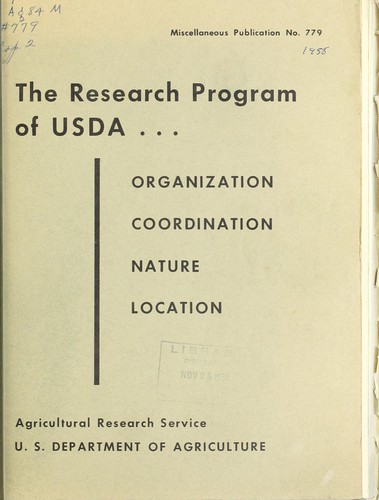 The Research program of USDA