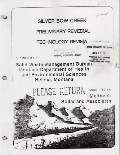 Silver Bow Creek remedial investigation preliminary remedial technology review
