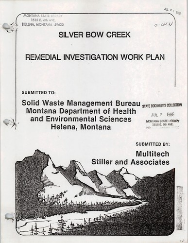 Silver Bow Creek remedial investigation work plan