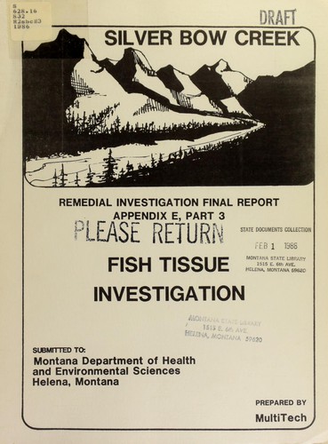 Silver Bow Creek remedial investigation revised draft final report