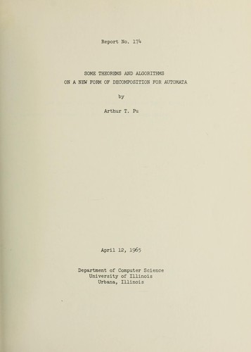 Some theorems and algorithms on a new form of decomposition for automata