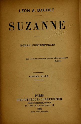Suzanne by Léon Daudet cover