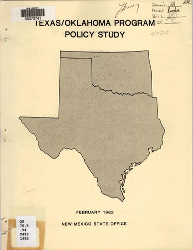 Texas/Oklahoma program policy study