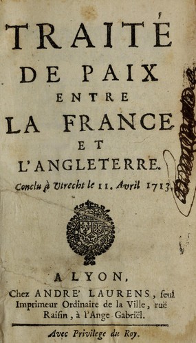 Traite de paix entre la France et l'Angleterre by France cover
