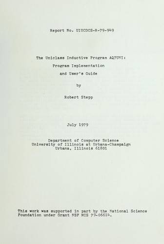 The uniclass inductive program AQ7UNI