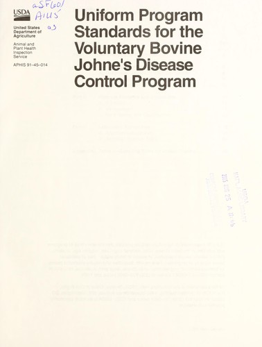 Uniform program standards for the Voluntary Bovine Johne's Disease Control Program
