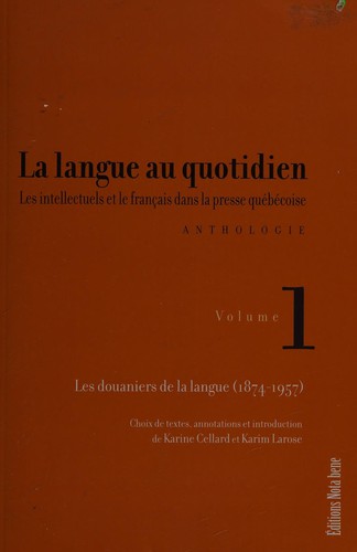 La langue au quotidien by Karine Cellard, Karim Larose cover