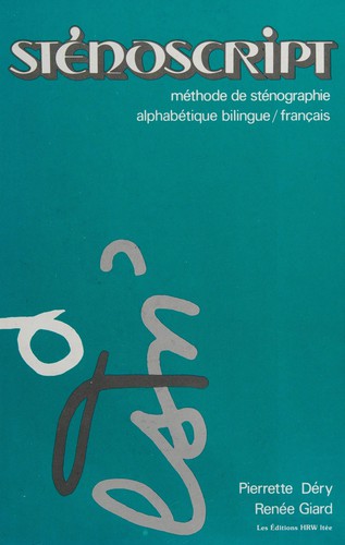 Sténoscript by Pierrette Déry cover