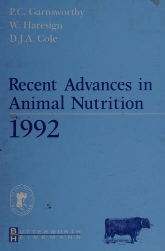 Recent advances in animal nutrition 1992 by P. C. Garnsworthy, W., Ph.D. Haresign, D. J. A. Cole cover