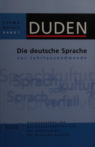 Die deutsche Sprache zur Jahrtausendwende by Karin M. Eichhoff-Cyrus, Rudolf Hoberg cover