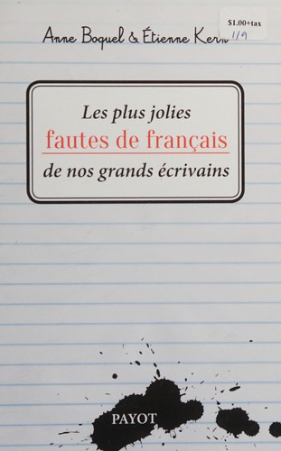 Les plus jolies fautes de français de nos grands écrivains by Anne Boquel cover