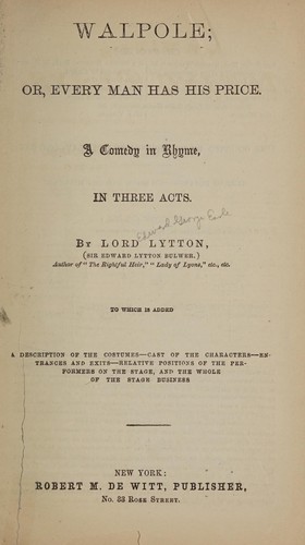 Walpole, or, Every man has his price
