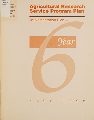 Agricultural Research Service Program Plan