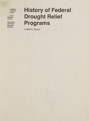 History of federal drought relief programs
