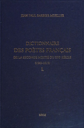 Dictionnaire des poètes français by Jean Paul Barbier-Mueller cover