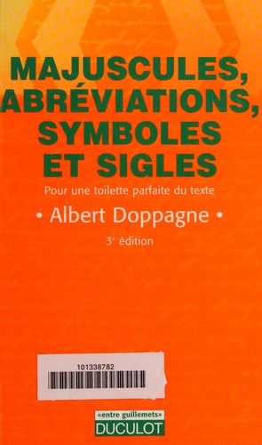 Majuscules abréviations, symboles et sigles by Albert Doppagne cover