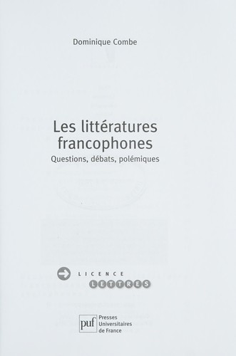 Les littératures francophones