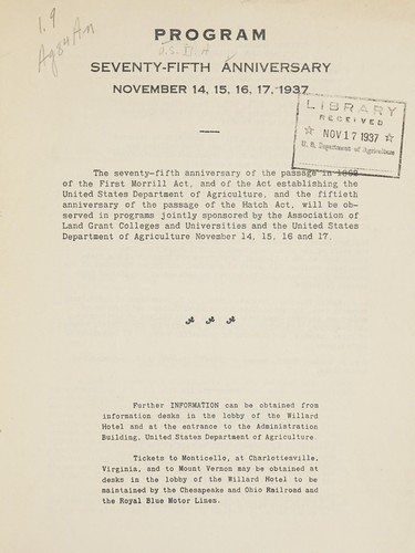 Program, seventy-fifth anniversary