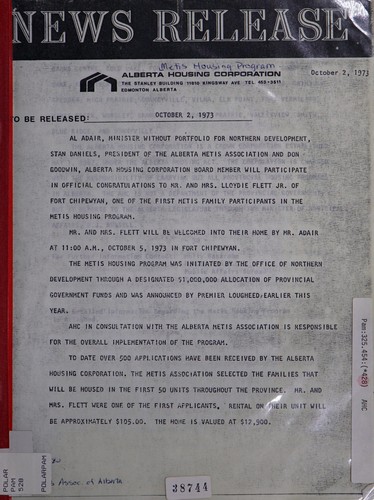 Metis Housing Program