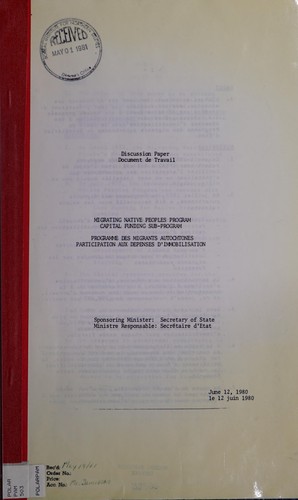 Migrating Native People's Program, Capital Funding sub-program