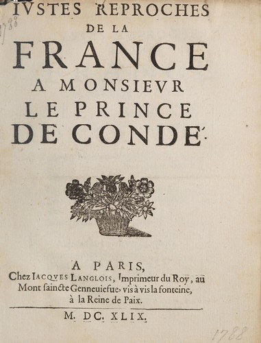 Ivstes reproches de la France by  cover
