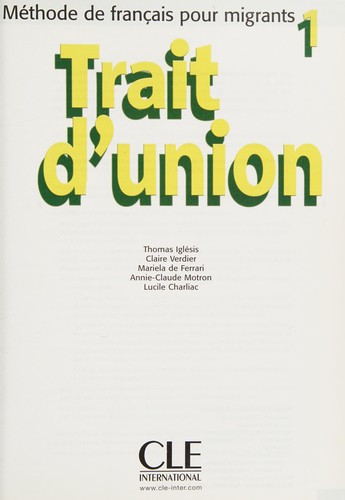 Trait d'union 1 by Claire Verdier cover