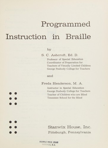 Programmed instruction in Braille