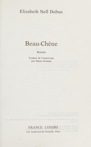Beau-chêne by Elizabeth Nell Dubus cover