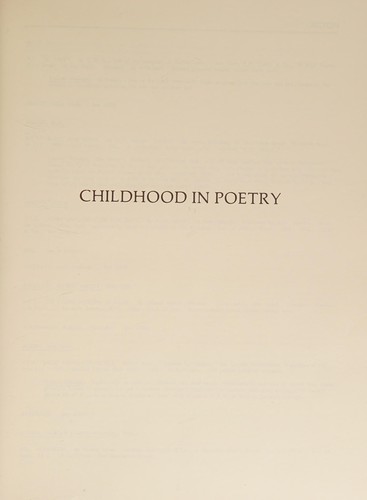 Childhood in poetry