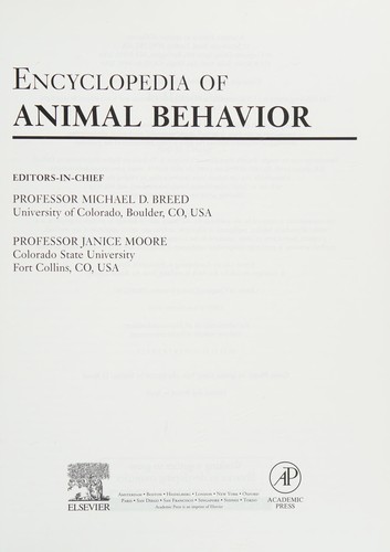 Encyclopedia of animal behavior by Michael D. Breed, Janice Moore cover