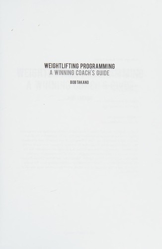 Weightlifting programming