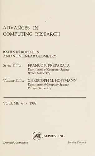 Advances in Computing Research: Issues in Robotics and Nonlinear Geometry