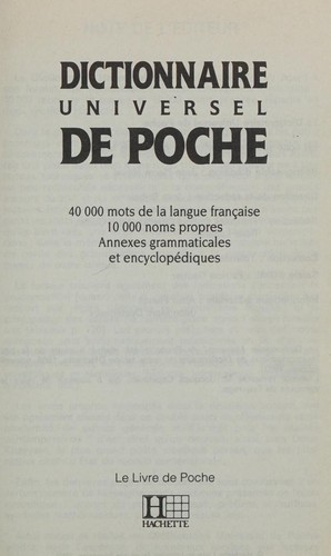 Dictionnaire universel de poche by Collectif cover