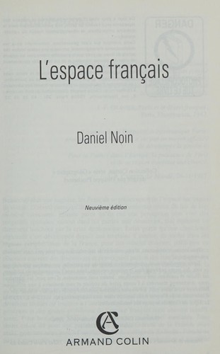 L'e space francais by Daniel Noin cover