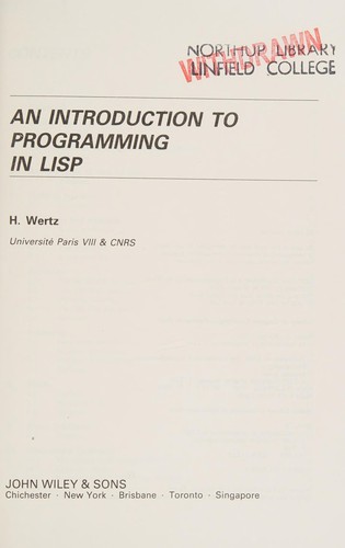 An introduction to programming in LISP
