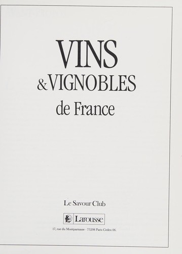 Vins & vignobles de France by Pierre Anglade cover