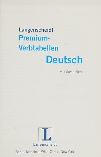 Langenscheidt Premium-Verbtabellen Deutsch by Sarah Fleer cover