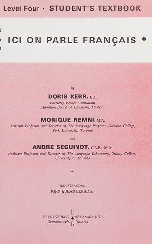 Ici on parle francais by Andre Seguinot cover