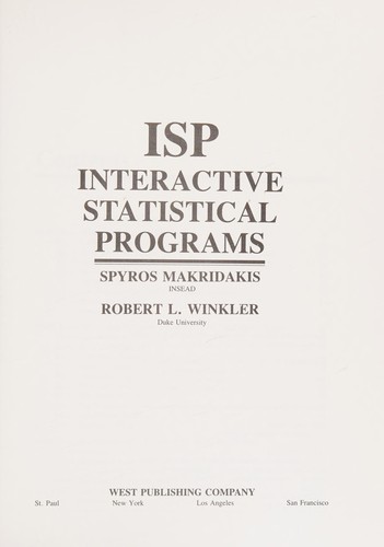 ISP, interactive statistical programs