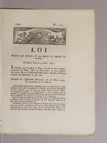 Loi relative aux colonies, & aux moyens d'y appaiser les troubles by France cover