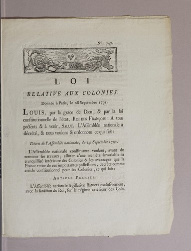 Loi relative aux colonies by France cover