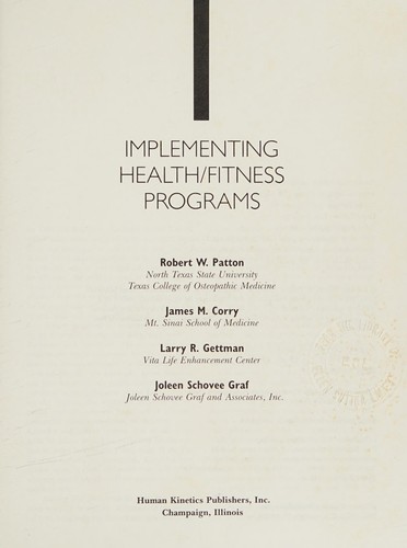 Implementing health/fitness programs