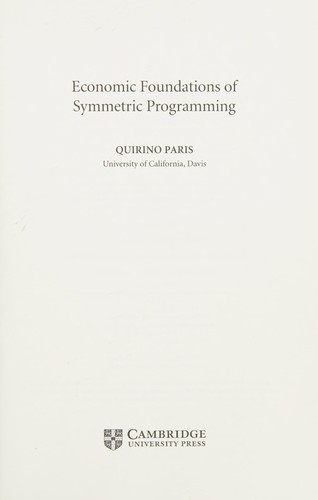 Economic foundations of symmetric programming
