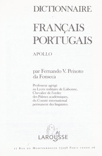 Dictionnaire français-portugais [dicionário português-frances]