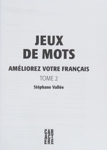 Jeux de mots by Stéphane Vallée cover