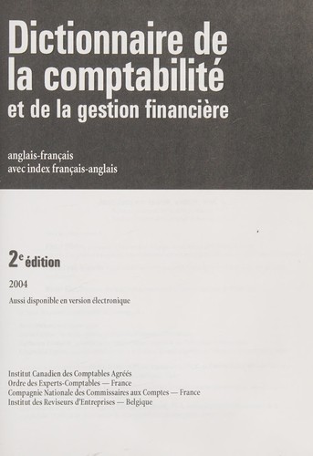 Dictionnaire de la comptabilité et de la gestion financière