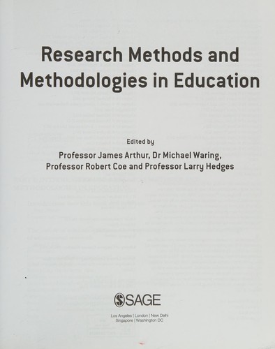 Research Methods and Methodologies in Education